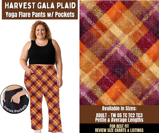 Preorder! Closes 7/29. ETA Oct. Harvest Gala Plaid Yoga Flare Pants