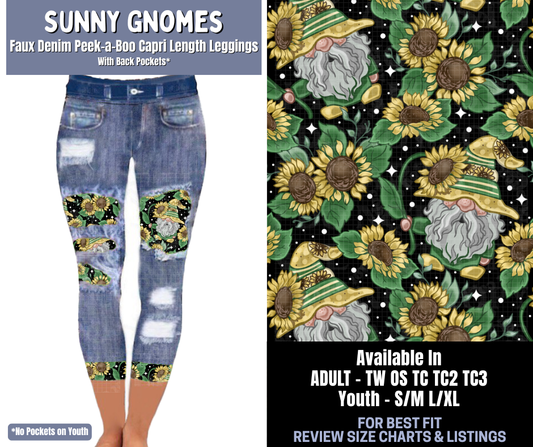 Preorder! Closes 1/8. ETA March. Sunny Gnomes Capri Faux Denim Peekaboo