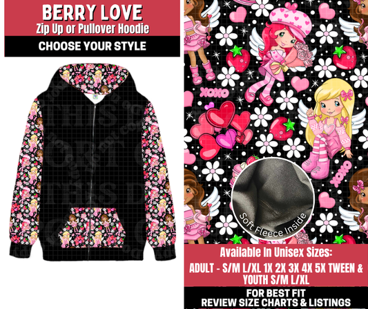 Preorder! Closes 11/13. ETA Jan. Berry Love Zip-Up or Pullover Hoodie