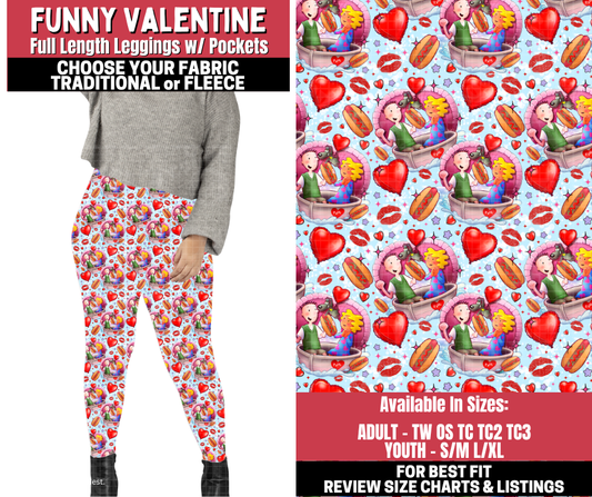Preorder! Closes 11/13. ETA Jan. Funny Valentine Leggings Choose Fleece or Traditional