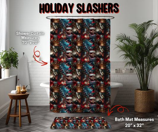 Preorder! Closes 9/8. ETA Dec. Holiday Slashers Custom Shower Curtain and/or Bath Mat