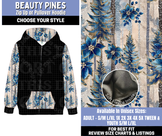 Preorder! Closes 10/30. ETA Jan. Beauty Pines Zip-Up or Pullover Hoodie