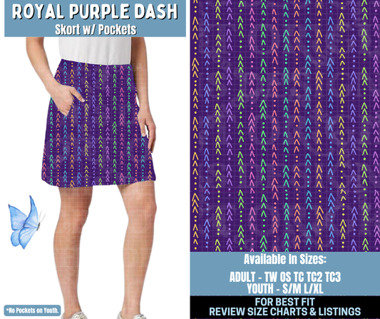 Preorder! Closes 1/15. ETA April. Royal Purple Dash Skort