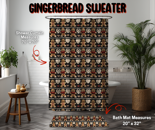 Preorder! Closes 9/8. ETA Dec. Gingerbread Sweater Custom Shower Curtain and/or Bath Mat