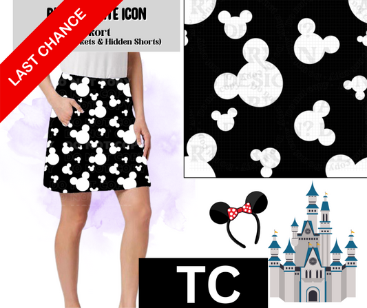 Black White Icon Skort