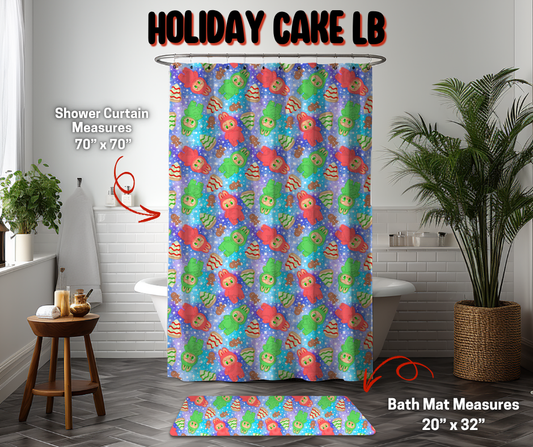 Preorder! Closes 9/8. ETA Dec. Holiday Cake LB Custom Shower Curtain and/or Bath Mat