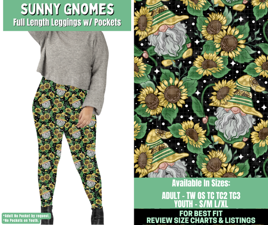 Preorder! Closes 1/7. ETA March. Sunny Gnomes Full Length Leggings w/wo Pockets