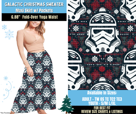 Preorder! Closes 8/28. ETA Nov. Galactic Christmas Sweater Maxi Skirt