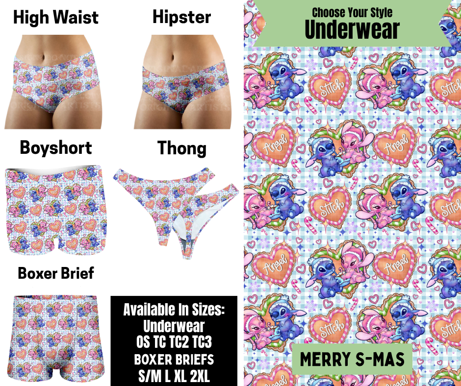 Preorder! Closes 8/25. ETA Nov. Merry S-Mas Hipster, High Waist, Boyshort, & Thong Underwear & Boxer Briefs