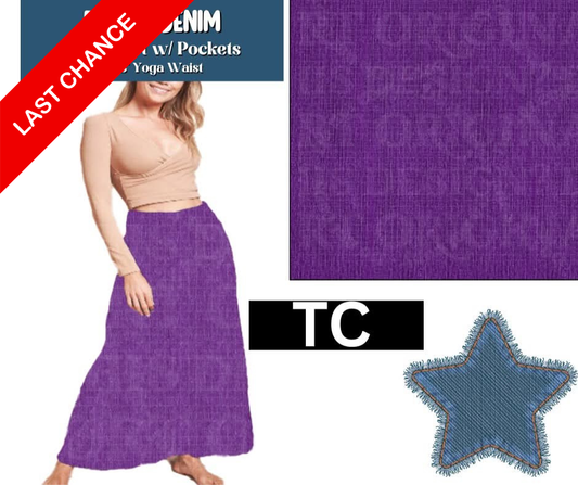 Purple Denim Maxi Skirt