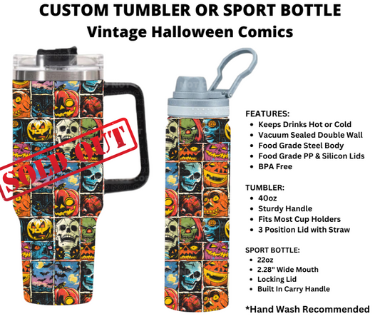 Vintage Halloween Comics Custom Sport Bottle