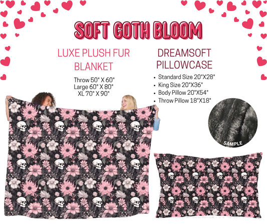 Preorder! Closes 11/17. ETA Jan. Soft Goth Bloom Luxe Plush Fur Blanket and/or DreamSoft Pillowcase
