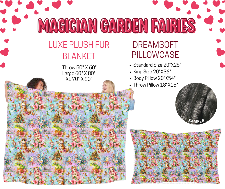 Preorder! Closes 11/17. ETA Jan. Magician Garden Fairies Luxe Plush Fur Blanket and/or DreamSoft Pillowcase