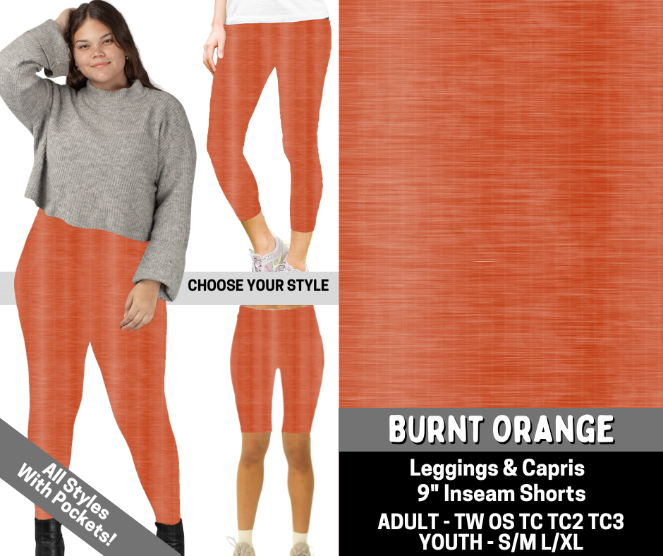 Preorder! Closes 6/15. ETA Sept. Burnt Orange Combo Legging Lengthsl