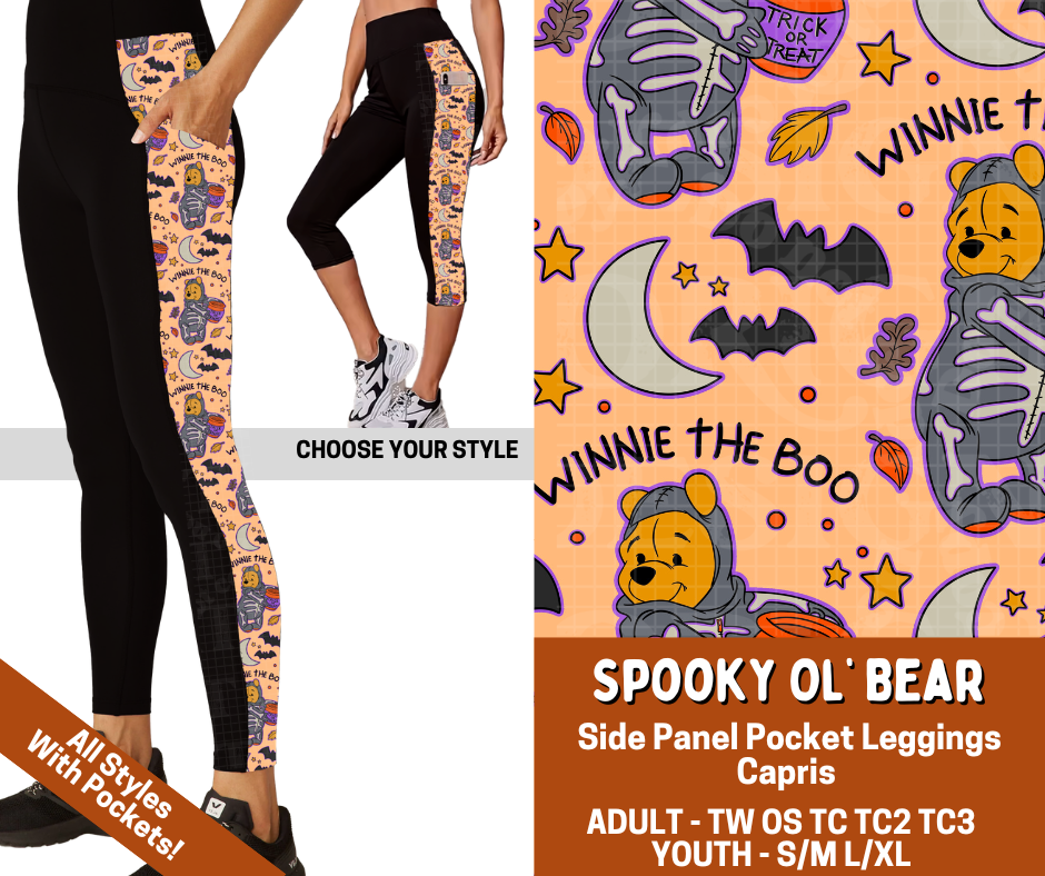 Preorder! Closes 7/13. ETA Oct. Spooky Ol' Bear Combo Side Panel Legging Lengths