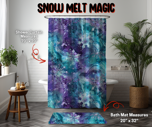 Preorder! Closes 9/8. ETA Dec. Snow Melt Magic Custom Shower Curtain and/or Bath Mat