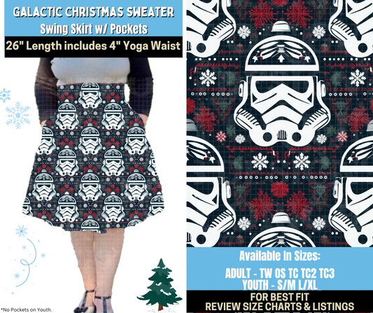 Preorder! Closes 8/28. ETA Nov. Galactic Christmas Sweater Swing Skirt