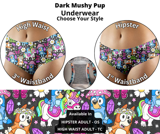 Dark Mushy Pup Underwear