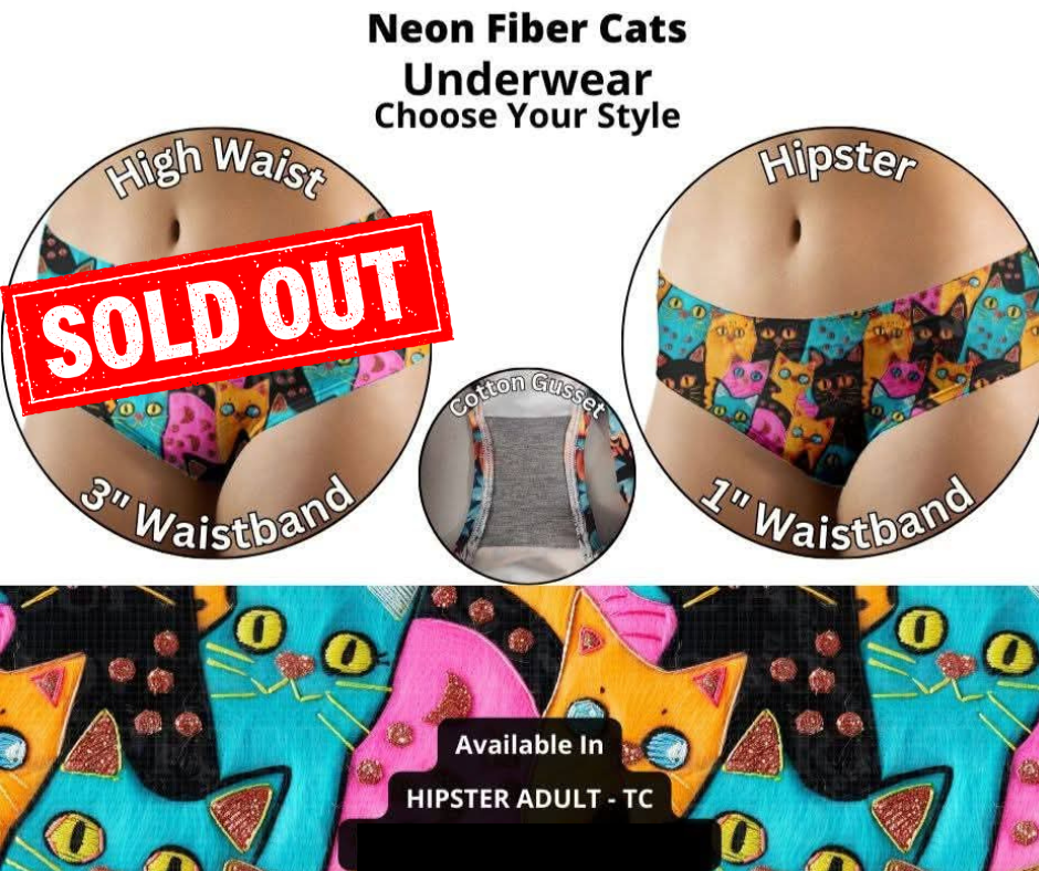 Neon Fiber Cats Underwear
