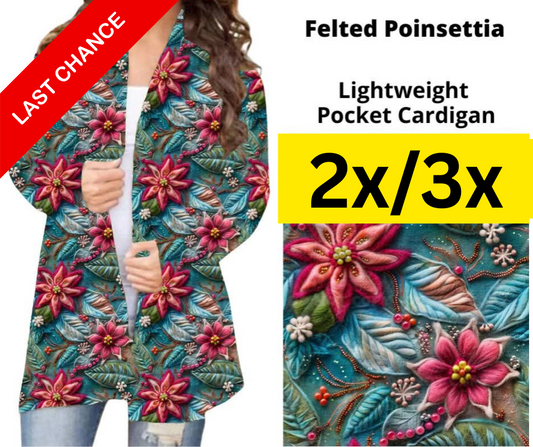 Felted Poinsettia Pocket Cardigan