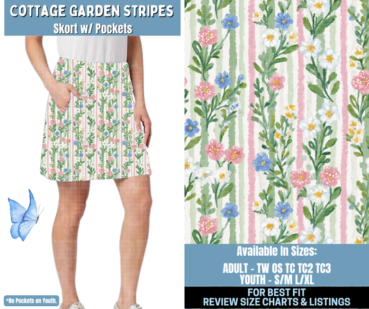 Preorder! Closes 1/15. ETA April. Cottage Garden Stripes Skort