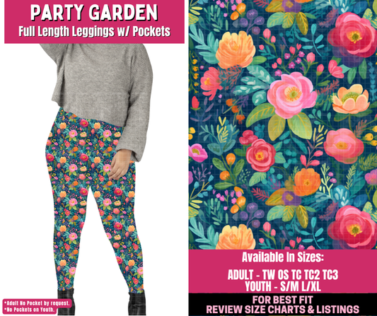 Preorder! Closes 12/31. ETA March. Party Garden Full Length Leggings w/wo Pockets