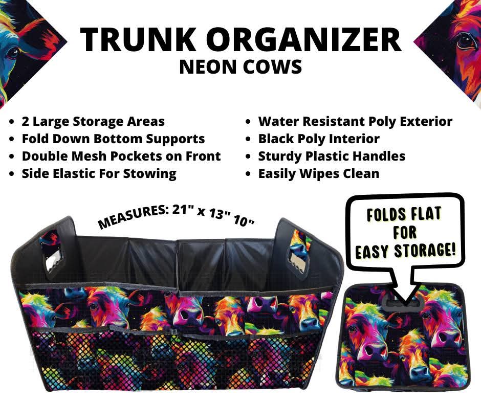 Neon Cows Trunk Organizer