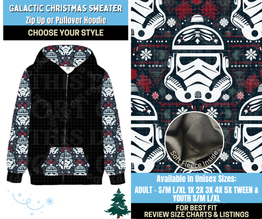 Preorder! Closes 8/28. ETA Nov. Galactic Christmas Sweater Zip-Up or Pullover Hoodie