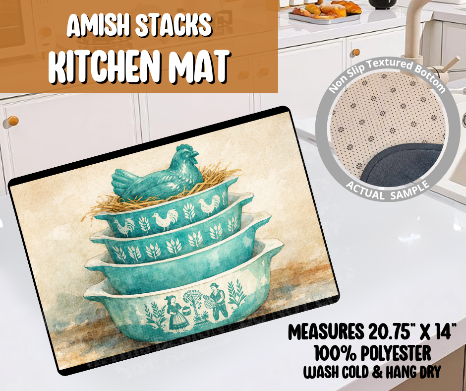Preorder! Closes 6/8. ETA Sept. Amish Stacks Kitchen Mat
