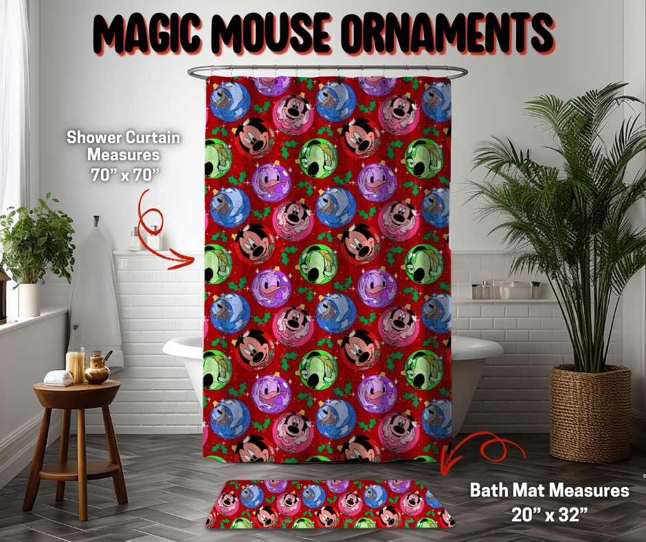 Preorder! Closes 9/8. ETA Dec. Magic Mouse Ornaments Custom Shower Curtain and/or Bath Mat