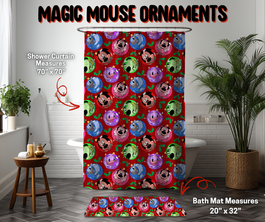 Preorder! Closes 9/8. ETA Dec. Magic Mouse Ornaments Custom Shower Curtain and/or Bath Mat