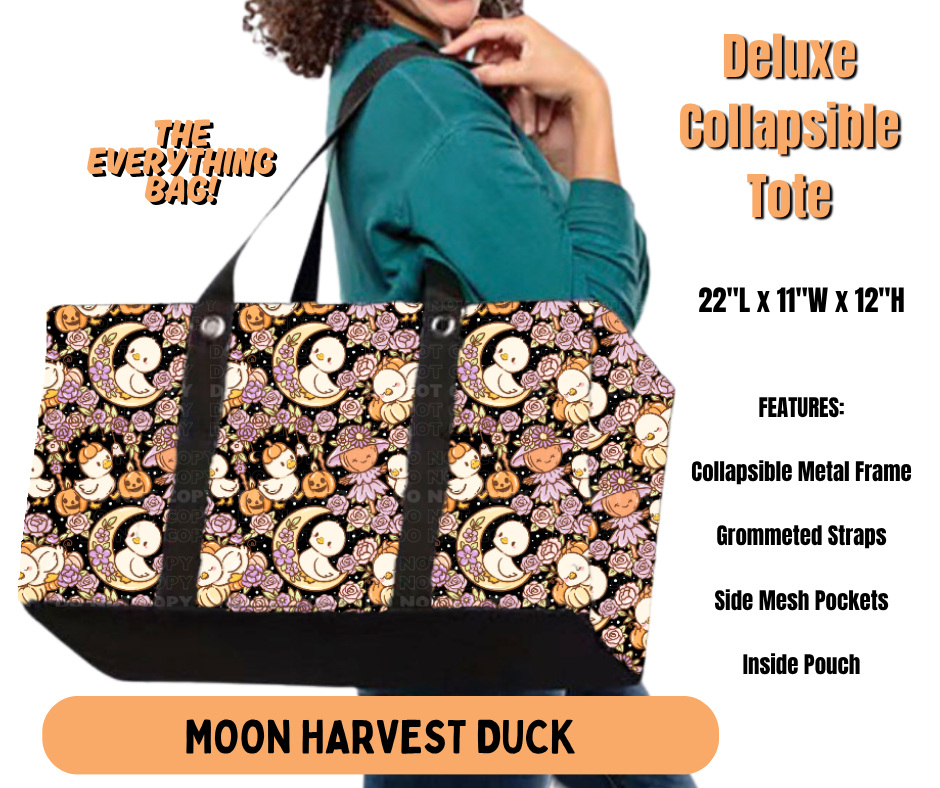 Preorder! Closes 7/2. ETA Oct. Moon Harvest Duck Collapsible Tote